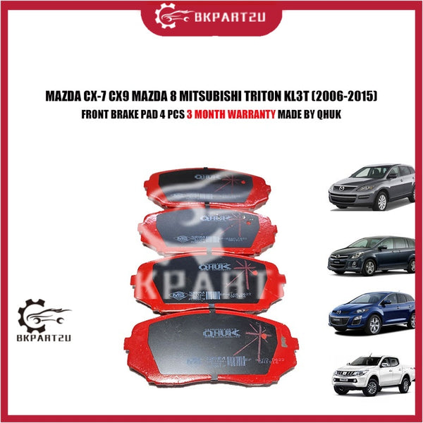 MAZDA CX-7 CX9 MAZDA 8 MITSUBISHI TRITON KL3T (2006-2015) FRONT BRAKE PAD 4 PCS 3 MONTH WARRANTY MADE BY QHUK