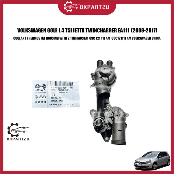 VOLKSWAGEN POLO GOLF 1.4 TSI JETTA EA111 COOLANT THERMOSTAT HOUSING WITH 2 THERMOSTAT 03C 121 111 AM