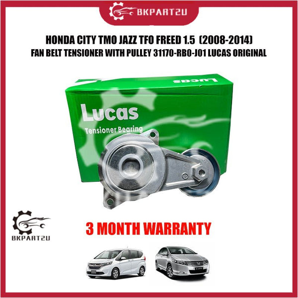 HONDA CITY TMO JAZZ TFO FREED 1.5 FAN BELT TENSIONER WITH PULLEY 31170-RB0-J01 LUCAS ORIGINAL 3 MONTH WARRANTY
