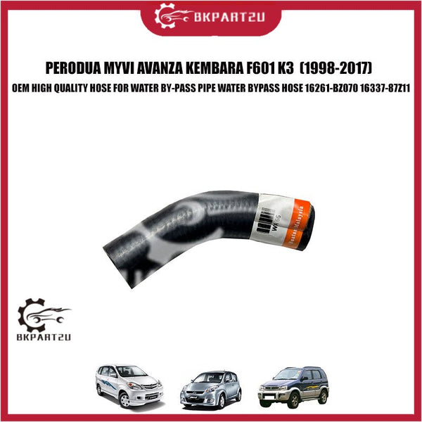 PERODUA MYVI AVANZA KEMBARA F601 K3  (1998-2017) HOSE FOR WATER BY-PASS PIPE WATER BYPASS HOSE OEM HIGH QUALITY