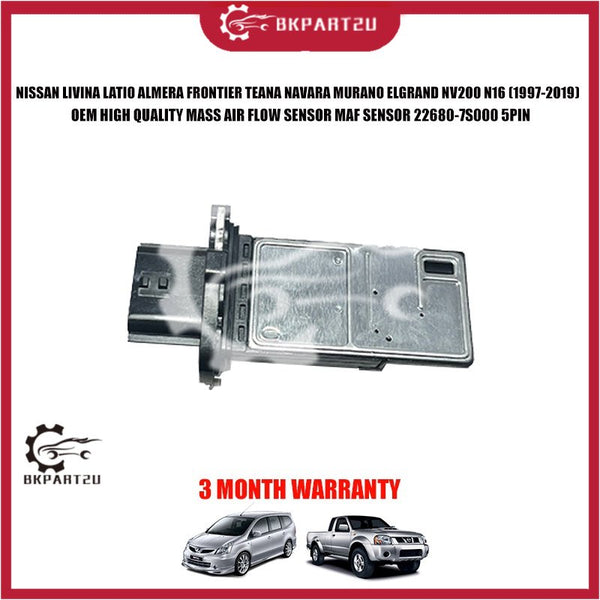 NISSAN LIVINA LATIO ALMERA FRONTIER TEANA NAVARA MURANO ELGRAND NV200 N16 MASS AIR FLOW SENSOR MAF SENSOR 5PIN