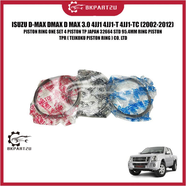 ISUZU D-MAX DMAX D MAX 3.0 4JJ1 4JJ1-T 4JJ1-TC PISTON RING ONE SET 4 PISTON TP JAPAN 32664 STD 95.4MM RING PISTON TPR