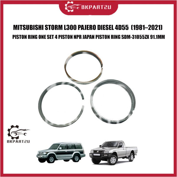 MITSUBISHI STORM L300 PAJERO DIESEL 4D55 PISTON RING ONE SET 4 PISTON NPR JAPAN PISTON RING SDM-31055ZX 91.1MM