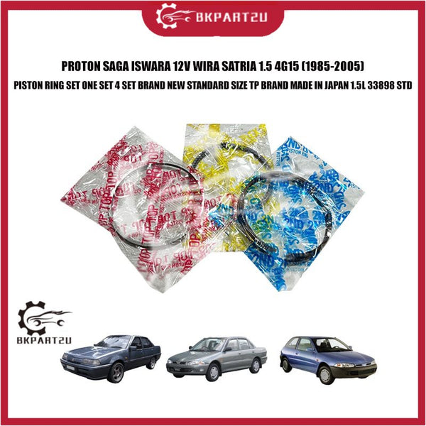 PROTON SAGA ISWARA 12V WIRA SATRIA 1.5 4G15 PISTON RING SET ONE SET 4 SET BRAND NEW STANDARD SIZE TP BRAND MADE IN JAPAN
