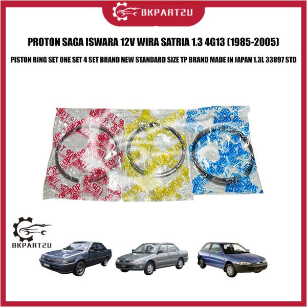 PROTON SAGA ISWARA 12V WIRA SATRIA 1.3 4G13 PISTON RING SET ONE SET 4 SET BRAND NEW STANDARD SIZE TP BRAND MADE IN JAPAN