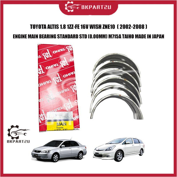 TOYOTA ALTIS 1.8 1ZZ-FE 16V WISH ZNE10 ENGINE MAIN BEARING STANDARD STD (0.00MM) M715A TAIHO MADE IN JAPAN