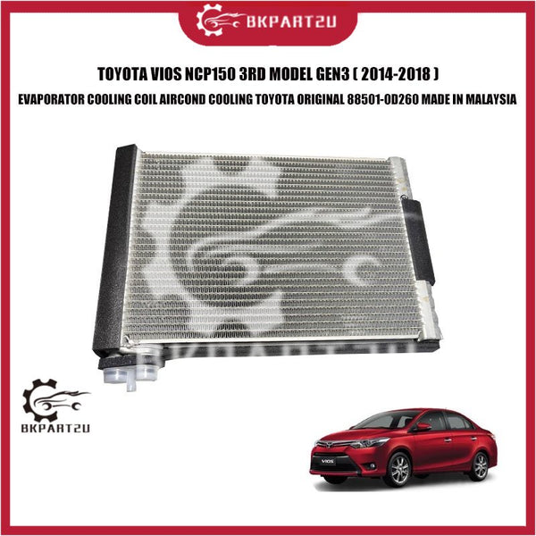 TOYOTA VIOS NCP150 3RD MODEL GEN3 (2014-2018) EVAPORATOR COOLING COIL AIRCOND COOLING TOYOTA ORIGINAL 88501-0D260