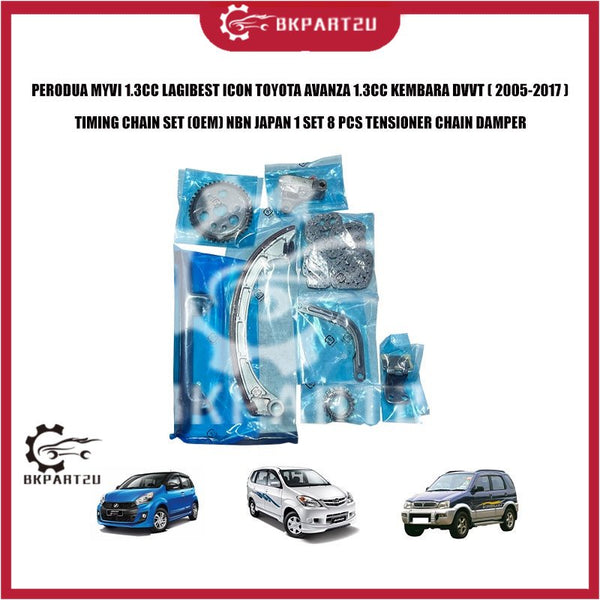 PERODUA MYVI 1.3CC LAGIBEST ICON TOYOTA AVANZA 1.3CC KEMBARA DVVT (2005-2017) TIMING CHAIN SET (OEM) NBN JAPAN 1 SET