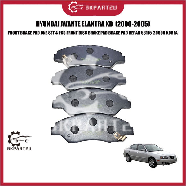 HYUNDAI AVANTE ELANTRA XD FRONT BRAKE PAD ONE SET 4 PCS FRONT DISC BRAKE PAD BRAKE PAD DEPAN 58115-2D000 KOREA