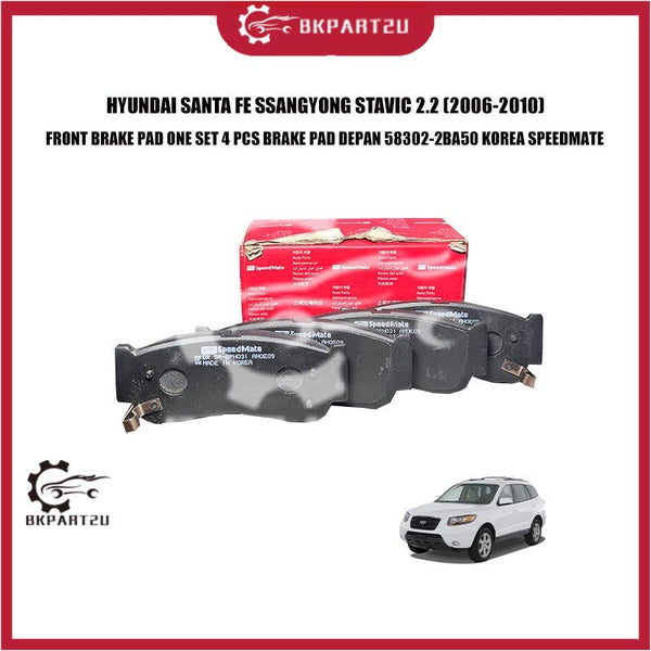 HYUNDAI SANTA FE SSANGYONG STAVIC 2.2 FRONT BRAKE PAD ONE SET 4 PCS BRAKE PAD DEPAN 58302-2BA50 KOREA SPEEDMATE