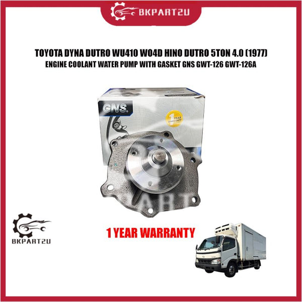 TOYOTA DYNA DUTRO WU410 WO4D HINO DUTRO 5TON 4.0 (1977) ENGINE COOLANT WATER PUMP WITH GASKET GNS GWT-126 GWT-126A