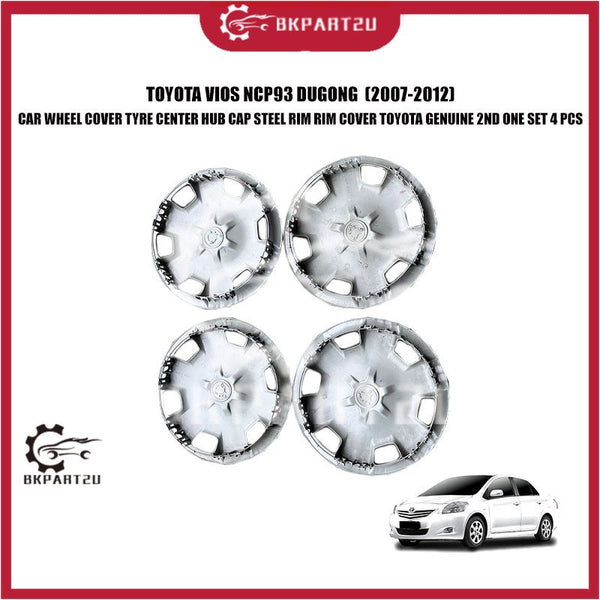 TOYOTA VIOS NCP93 DUGONG CAR WHEEL COVER TYRE CENTER HUB CAP STEEL RIM RIM COVER TOYOTA GENUINE 2ND ONE SET 4 PCS