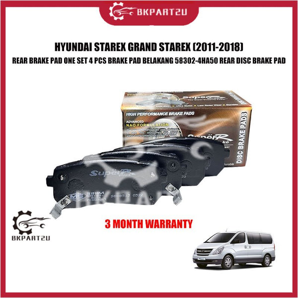 HYUNDAI STAREX GRAND STAREX (2011-2018) REAR BRAKE PAD ONE SET 4 PCS BRAKE PAD BELAKANG 58302-4HA50 REAR DISC BRAKE PAD