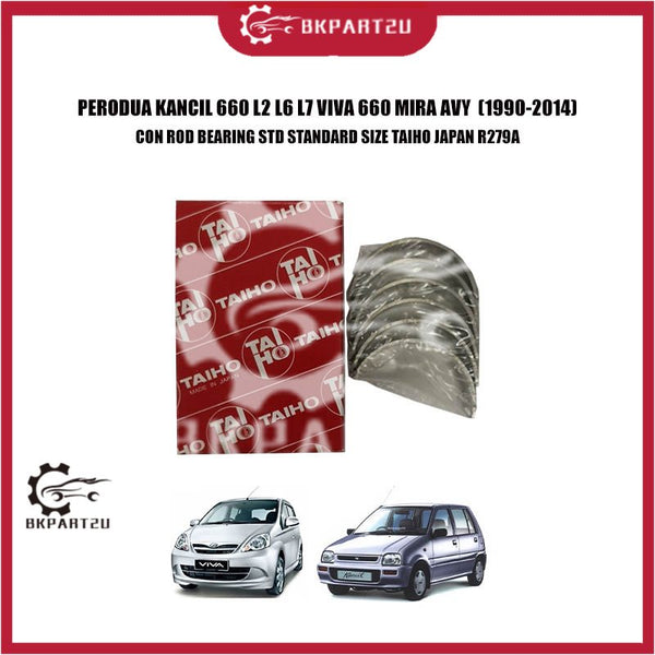 PERODUA KANCIL 660 L2 L6 L7 VIVA 660 MIRA AVY  (1990-2014) CON ROD BEARING STD STANDARD SIZE TAIHO JAPAN R279A