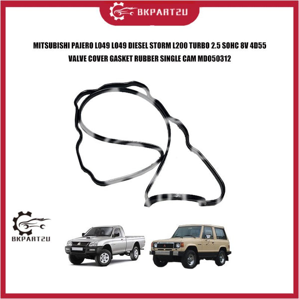 MITSUBISHI PAJERO L049 LO49 DIESEL STORM L200 TURBO 2.5 SOHC 8V 4D55 VALVE COVER GASKET RUBBER SINGLE CAM MD050312