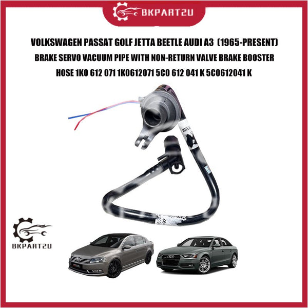 VOLKSWAGEN PASSAT GOLF JETTA BEETLE AUDI BRAKE BOOSTER SERVO PIPE WITH NON-RETURN VALVE 1KO 612 071