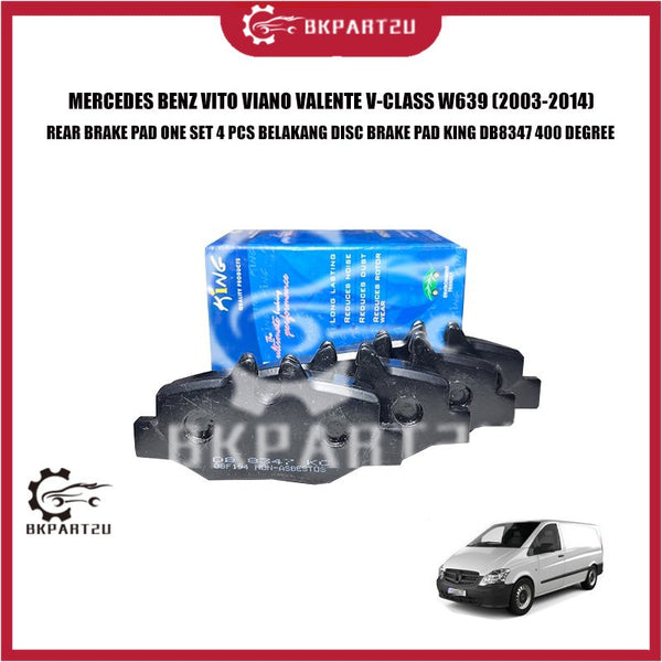 MERCEDES BENZ VITO VIANO VALENTE V-CLASS W639 REAR BRAKE PAD ONE SET 4 PCS BELAKANG DISC BRAKE PAD KING DB8347 400 DEGRE