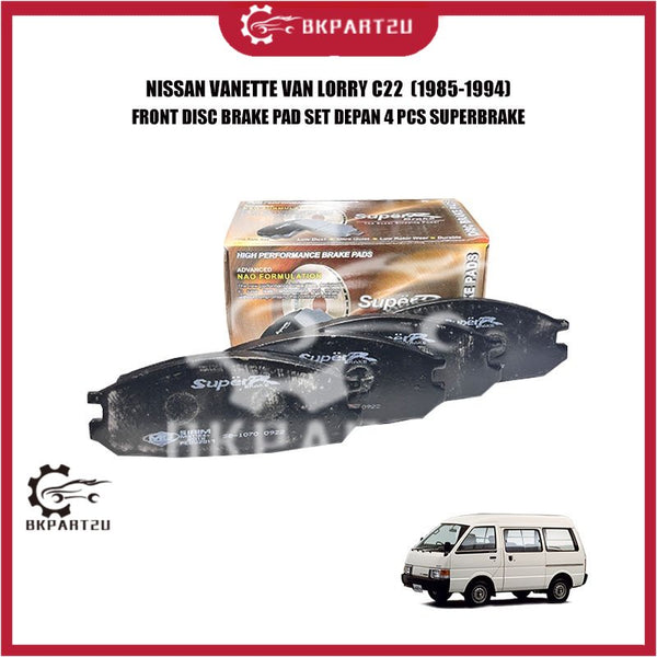 NISSAN VANETTE VAN LORRY C22  (1985-1994) FRONT DISC BRAKE PAD SET DEPAN 4 PCS SUPERBRAKE