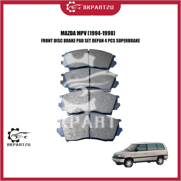 MAZDA MPV (1994-1998) FRONT DISC BRAKE PAD SET DEPAN 4 PCS SUPERBRAKE