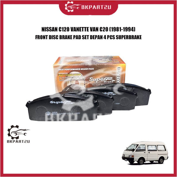 NISSAN C120 VANETTE VAN C20 (1981-1994) FRONT DISC BRAKE PAD SET DEPAN 4 PCS SUPERBRAKE