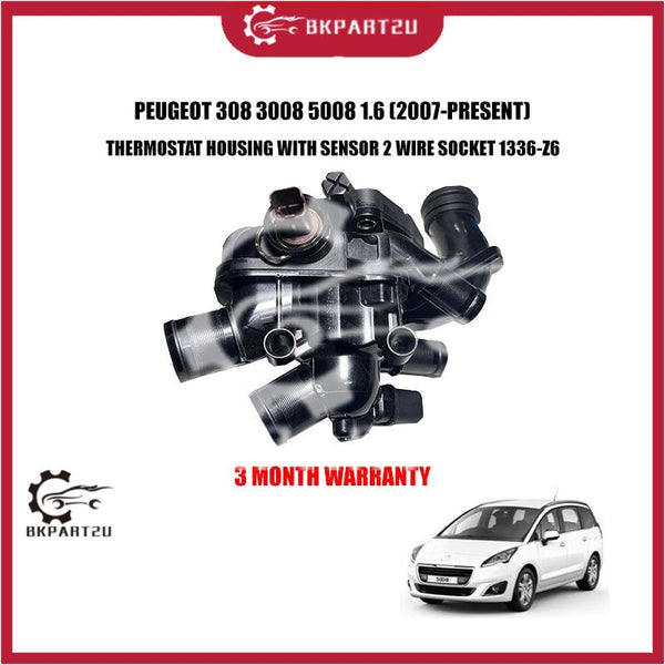 PEUGEOT 308 3008 5008 1.6 (2007-PRESENT) THERMOSTAT HOUSING WITH SENSOR 2 WIRE SOCKET 1336-Z6 3 MONTH WARRANTY