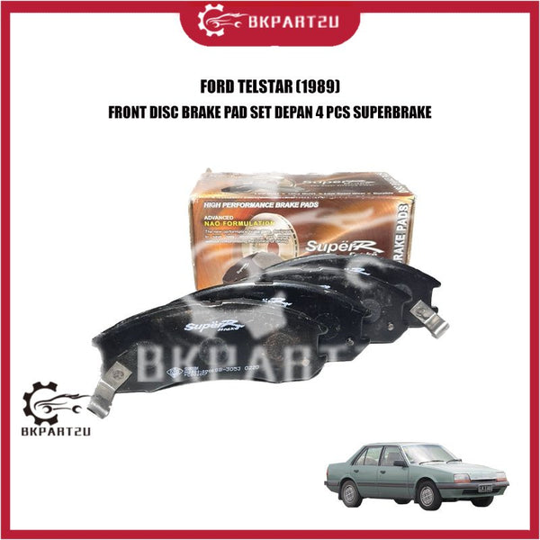 FORD TELSTAR (1989) FRONT DISC BRAKE PAD SET DEPAN 4 PCS SUPERBRAKE