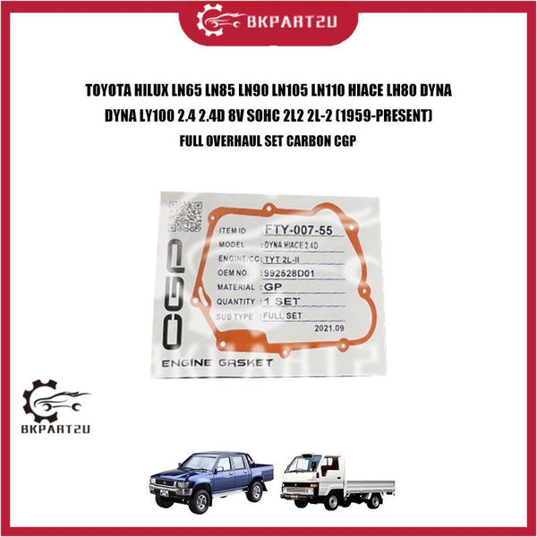 TOYOTA HILUX LN65 LN85 LN90 LN105 LN110 HIACE LH80 DYNA DYNA LY100 2.4 2.4D 8V SOHC 2L-2 FULL OVERHAUL SET CARBON CGP