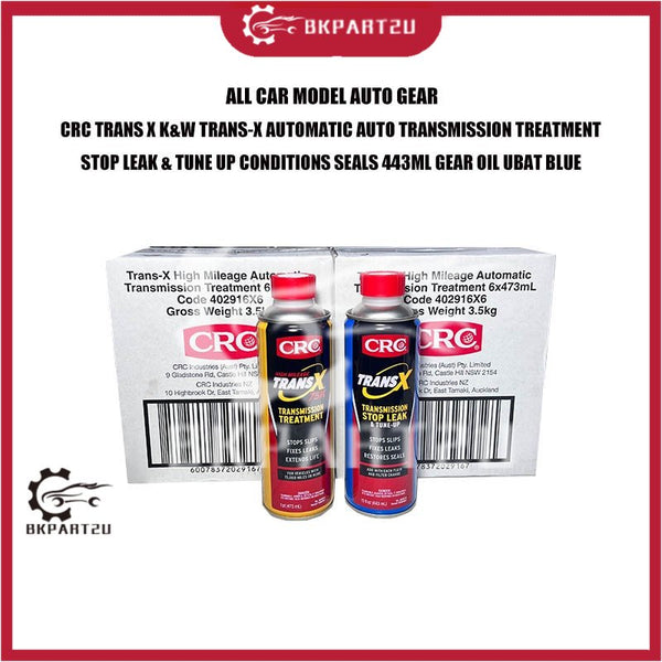 ALL CAR MODEL AUTO GEAR CRC TRANS X K&W TRANS-X AUTOMATIC AUTO TRANSMISSION TREATMENT SEALS 443ML GEAR OIL UBAT BLUE