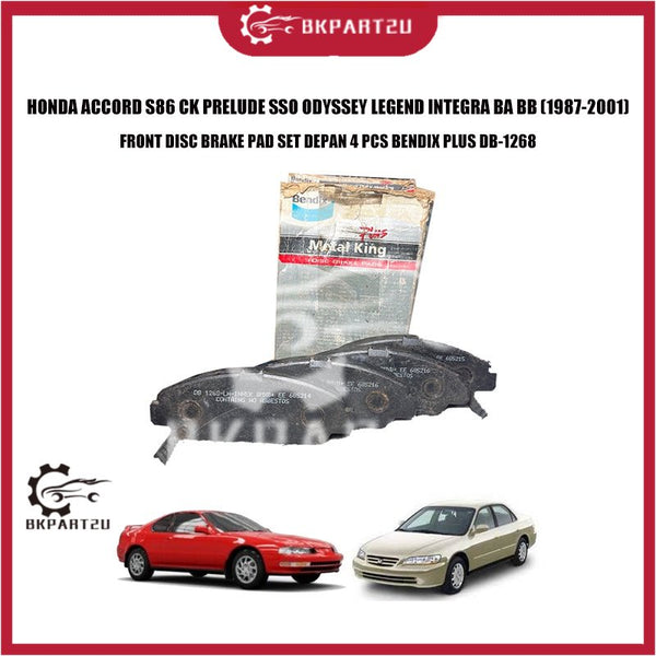 HONDA ACCORD S86 CK PRELUDE SSO ODYSSEY LEGEND INTEGRA BA BB (1987-2001) FRONT DISC BRAKE PAD SET DEPAN 4 PCS BENDIX