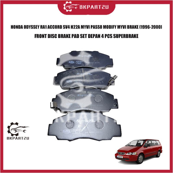 HONDA ODYSSEY RA1 ACCORD SV4 H22A MYVI PASSO MODIFY MYVI BRAKE (1996-2000) FRONT DISC BRAKE PAD SET DEPAN 4 PCS SUPERBRA