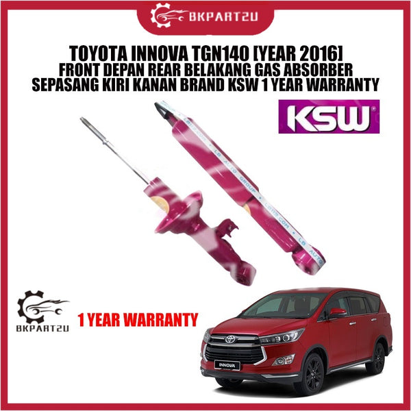 TOYOTA INNOVA TGN140 [YEAR 2016] FRONT DEPAN REAR BELAKANG GAS ABSORBER SEPASANG KIRI KANAN BRAND KSW 1 YEAR WARRANTY