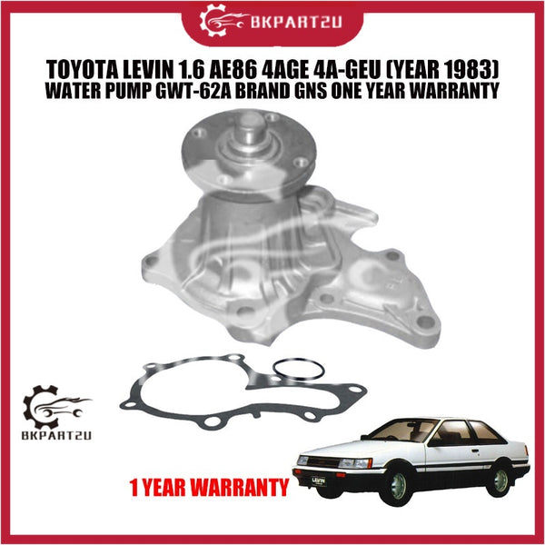 TOYOTA LEVIN 1.6 AE86 4AGE 4A-GEU (YEAR 1983) WATER PUMP GWT-62A BRAND GNS ONE YEAR WARRANTY