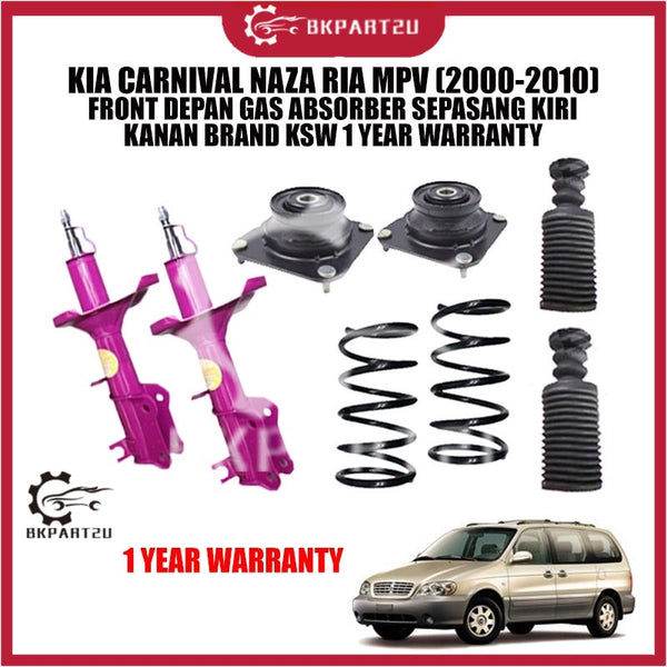 KIA CARNIVAL NAZA RIA MPV (2000-2010) FRONT DEPAN GAS ABSORBER SEPASANG KIRI KANAN BRAND KSW 1 YEAR WARRANTY
