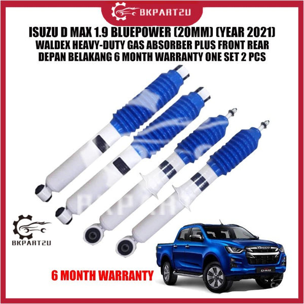 ISUZU D MAX 1.9 BLUEPOWER (20MM) (YEAR 2021) WALDEX HEAVY-DUTY GAS ABSORBER PLUS FRONT REAR DEPAN BELAKANG ONE SET 2 PCS