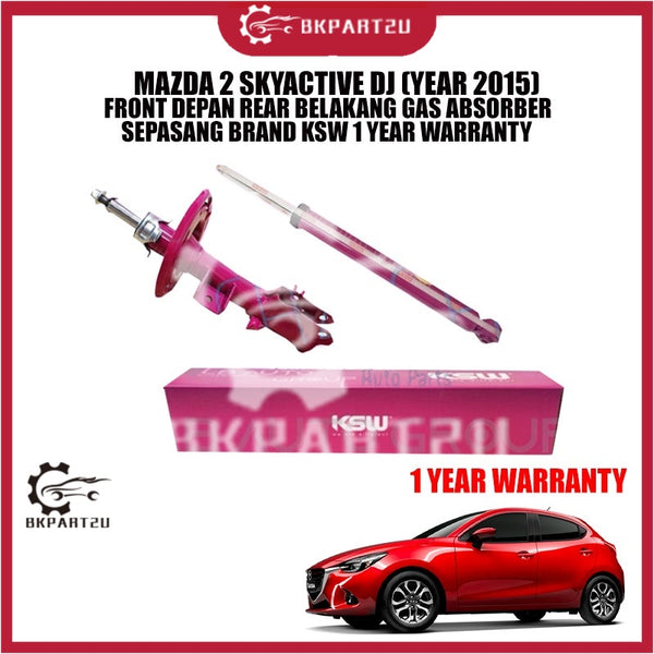 MAZDA 2 SKYACTIVE DJ (YEAR 2015) FRONT DEPAN REAR BELAKANG GAS ABSORBER SEPASANG BRAND KSW 1 YEAR WARRANTY
