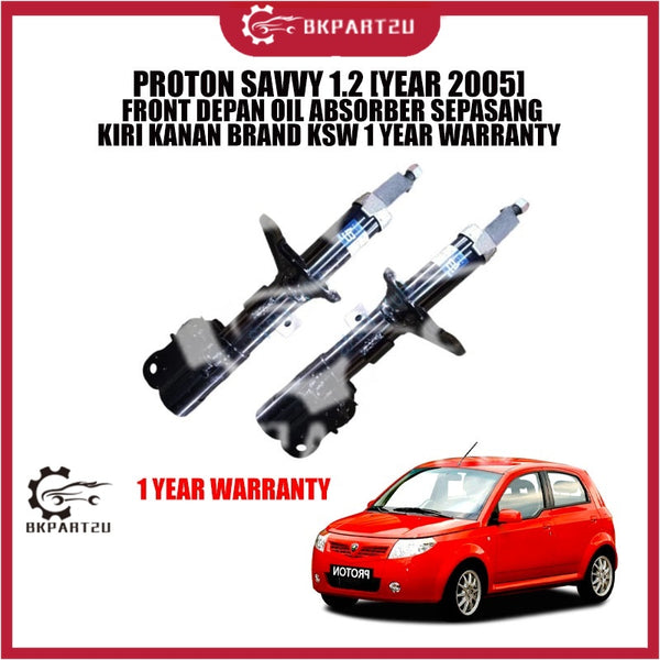 PROTON SAVVY 1.2 [YEAR 2005] FRONT DEPAN OIL ABSORBER SEPASANG KIRI KANAN BRAND KSW 1 YEAR WARRANTY