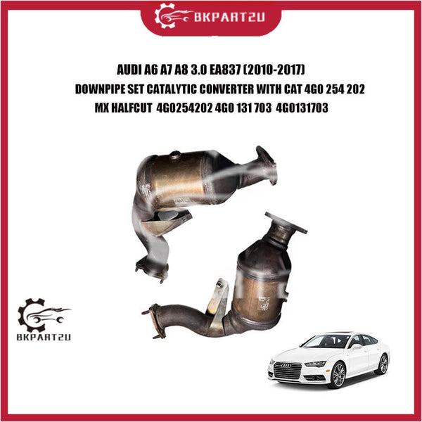 AUDI A6 A7 A8 3.0 EA837 (2010-2017) DOWNPIPE SET CATALYTIC CONVERTER WITH CAT 4G0 254 202MX HALFCUT