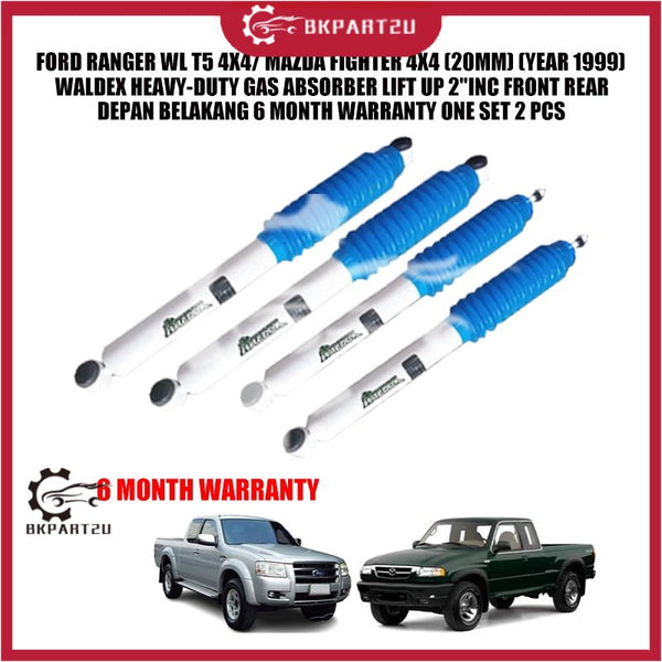 FORD RANGER WL T5 4X4/ MAZDA FIGHTER 4X4 (20MM) (YEAR 1999) WALDEX HEAVY-DUTY GAS ABSORBER LIFT UP 2"INC FRONT REAR