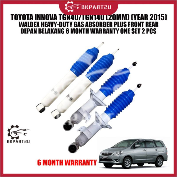 TOYOTA INNOVA TGN40/TGN140 (20MM) (YEAR 2015) WALDEX HEAVY-DUTY GAS ABSORBER PLUS FRONT REAR ONE SET 2 PCS