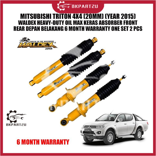 MITSUBISHI TRITON 4X4 (20MM) (YEAR 2015) WALDEX HEAVY-DUTY OIL MAX ABSORBER FRONT REAR 6 MONTH WARRANTY ONE SET 2 PCS