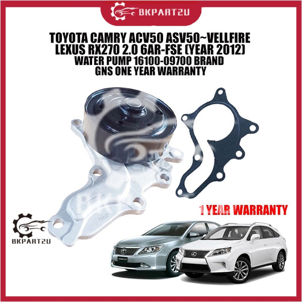 TOYOTA CAMRY ACV50 ASV50~VELLFIRE LEXUS RX270 2.0 6AR-FSE (YEAR 2012) WATER PUMP 16100-09700 BRAND GNS ONE YEAR WARRANTY