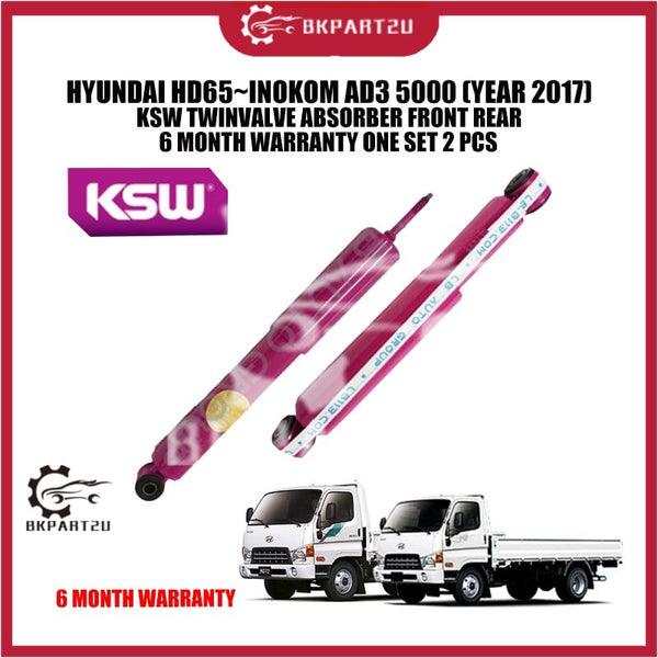 HYUNDAI HD65~INOKOM AD3 5000 (YEAR 2017) KSW TWINVALVE ABSORBER FRONT REAR 6 MONTH WARRANTY ONE SET