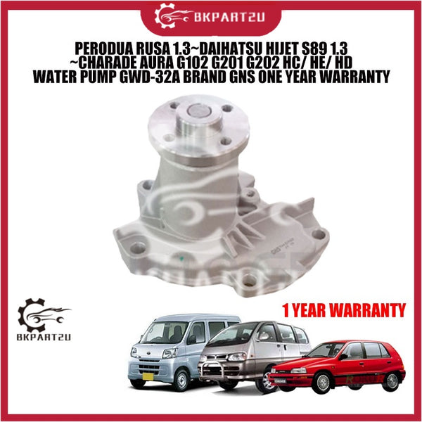 PERODUA RUSA 1.3~DAIHATSU HIJET S89 1.3 ~CHARADE AURA G102 G201 G202 HC/ HE/ HD WATER PUMP GWD-32A BRAND GNS