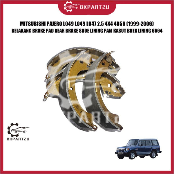 MITSUBISHI PAJERO L049 LO49 LO47 2.5 4X4 4D56 (1999-2006) REAR BRAKE SHOE PAM KASUT BREK LINING