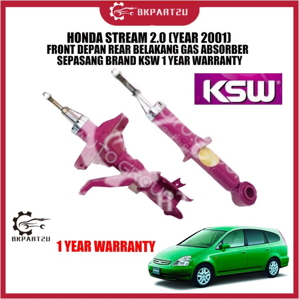 HONDA STREAM 2.0 (YEAR 2001) FRONT DEPAN REAR BELAKANG GAS ABSORBER SEPASANG BRAND KSW 1 YEAR WARRANTY