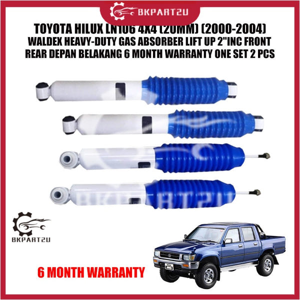 TOYOTA HILUX LN106 4X4 (20MM) (2000-2004) WALDEX HEAVY-DUTY GAS ABSORBER LIFT UP 2"INC DEPAN BELAKANG 1 SET 2 PCS