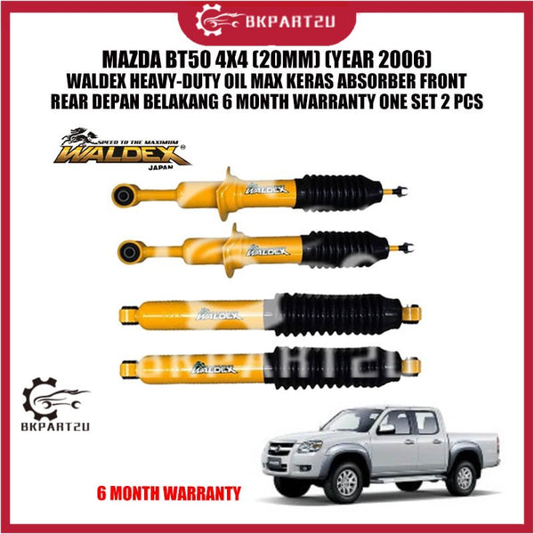 MAZDA BT50 4X4 (20MM) (YEAR 2006) WALDEX HEAVY-DUTY OIL MAX ABSORBER FRONT REAR DEPAN BELAKANG ONE SET 2 PCS
