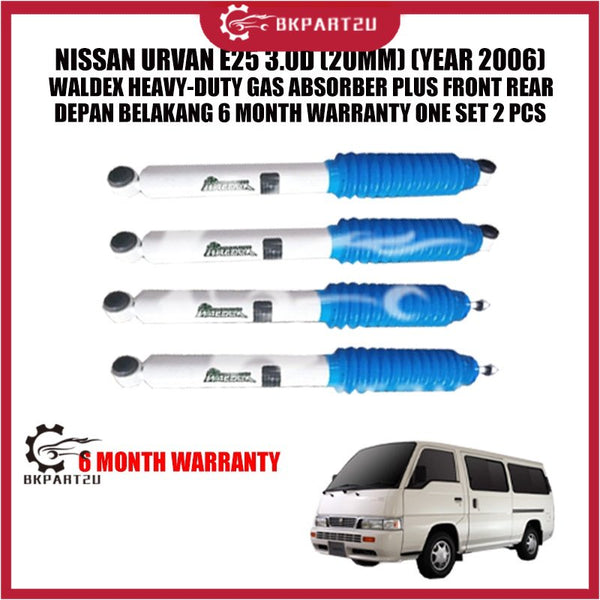NISSAN URVAN E25 3.0D (20MM) (YEAR 2006) WALDEX HEAVY-DUTY GAS ABSORBER PLUS FRONT REAR 6 MONTH WARRANTY ONE SET 2 PCS
