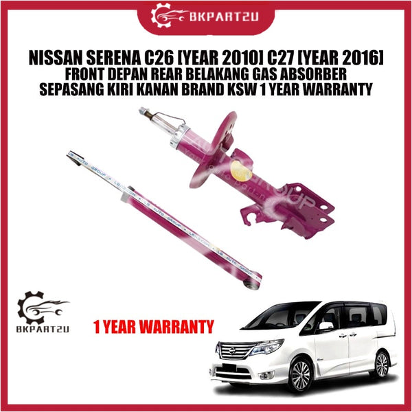 NISSAN SERENA C26 [YEAR 2010] C27 [YEAR 2016] FRONT DEPAN REAR BELAKANG GAS ABSORBER SEPASANG KIRI KANAN BRAND KSW