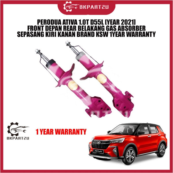PERODUA ATIVA 1.0T D55L [YEAR 2021] FRONT DEPAN REAR BELAKANG GAS ABSORBER SEPASANG KIRI KANAN BRAND KSW 1 YEAR WARRANTY